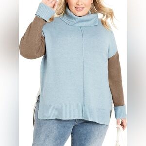 Avenue Riley Multicolored Cowlneck Sweater Size 18/20 NWT